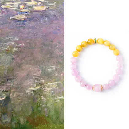 [Design] Monet Water Lily Bracelet - Purple Lithium Golden Tiger Eye