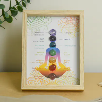 Seven Chakra Rolling Magic Stone Photo Frame (Lighting Style) Colorful Raw Stone Crystal Lighting Style Photo Frame Pendulum Wholesale Moving New Home Picture Frame Home Festive Ornament Gift