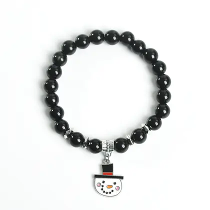 Christmas Snowman Charm Bracelet, US/EU Christmas Series, Crystal, Trendy Style