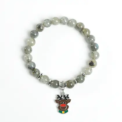 Christmas Reindeer Charm Bracelet, US/EU Christmas Series, Crystal, Trendy Style