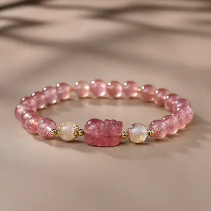 [Design] Strawberry Crystal Single Loop Bracelet
