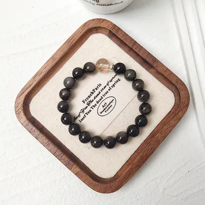 [Design] Silver Obsidian Black Gold Ultra Bracelet BAC1005 ls