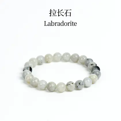 Labradorite Bracelet, Natural 8mm Crystal Stone Beads