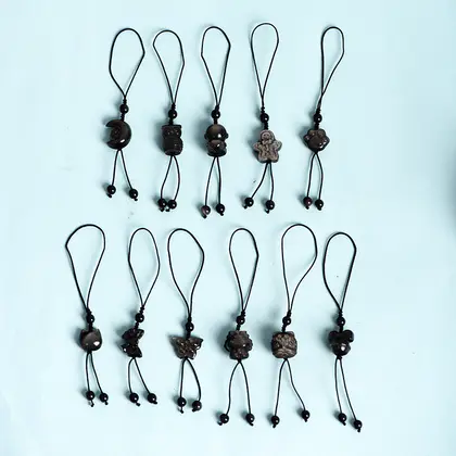 Natural Silver Obsidian Phone Charm (Multiple Styles)