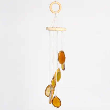 Colorful Agate Slice Wind Chime, Irregular Slices, Window & Car Decor, Elegant Home Hanging
