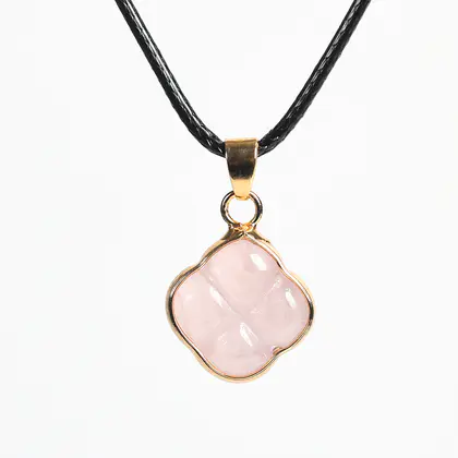 Four-petal Flower Pendant (Multi-color) Mini Natural Crystal, Wire-wrapped, Best Seller