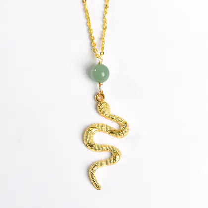 Little Snake Bead Pendant (Multi-color) US/EU Trendy, Crystal Necklace, Vintage Snake