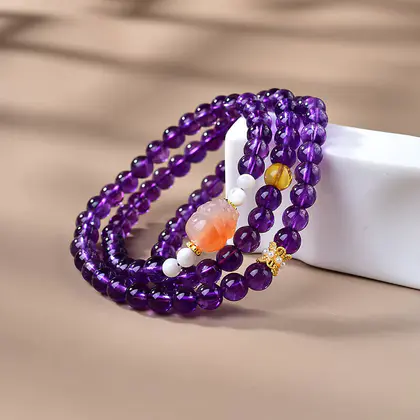 [Design] Natural Amethyst Multi-Circle Bracelet ()