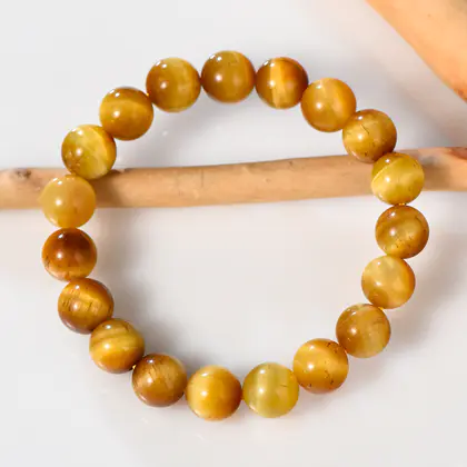 [Plain Circle] Golden Tiger Eye Stone Single Circle Plain Circle Bracelet