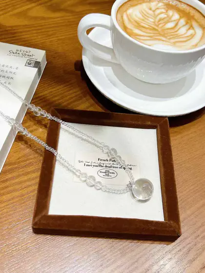 [Design] Natural white crystal necklace BBB102