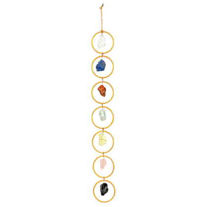 Seven Chakra Rough Stone Pendant Colorful Crystal Ore Crafts Fresh Home Pendant Decorations Hanging Balcony Living Room Bedroom Creative Ornaments