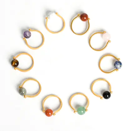 Bead Ring (Multi-color) Best Seller in US/EU, Natural Seed Beads, Copper, Unique Design