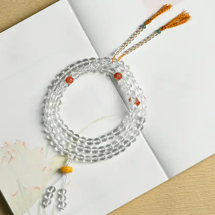 [Design] White Crystal 108pcs Bracelet Necklace