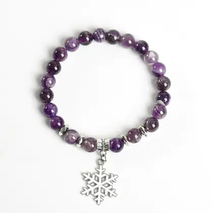 Snowflake Charm Bracelet, US/EU Christmas Series, Crystal, Trendy Style