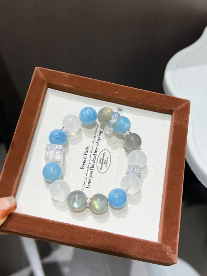 [Design] Ice Grey Moonlight Aquamarine Bracelet BAC1101