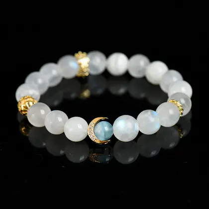 [Design] Blue Moonlight Aquamarine Single Ring Bracelet