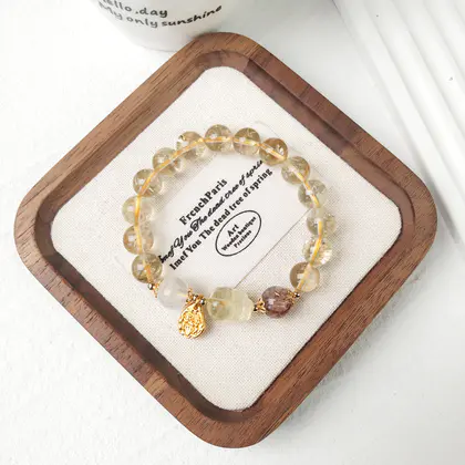 [Design] Yellow Pagoda Crystal Yellow Crystal Bracelet BAC1656
