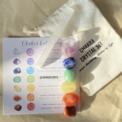 Classic 7 Chakra Healing Stone Set, Colorful Crystals, Best Seller, Gift Box