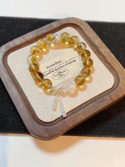 [Design] Yellow crystal tower yellow bracelet with bow