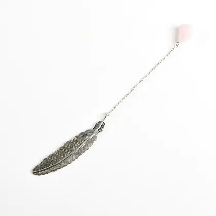 Raw Stone Pendant Feather Bookmark (Multi-color) Amethyst Cluster, Creative Gift