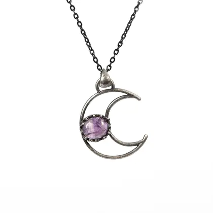 Vintage Moon Pendant (Multi-color) US/EU Best Seller, Natural Crystal Inlay, Niche Design
