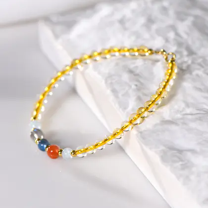[Design] Yellow crystal single ring bracelet