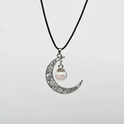 Moon Chip Ball Pendant (Multi-color) Amazon Best Seller, Crystal Chips Necklace, Niche
