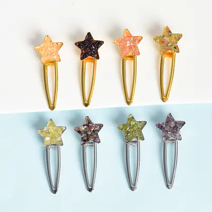 Five-pointed Star Crystal Hair Clip, Alloy Hairpin, New Chinese-style Hair Accessory