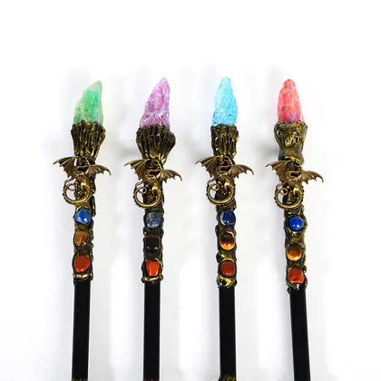 Magic Wand / Scepter (Evil Dragon) Crystal Harry Potter Wand, Metal Core, In Stock