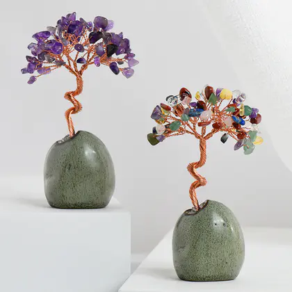 Mini Vintage Vase Crystal Tree, 72 LEDs CE065