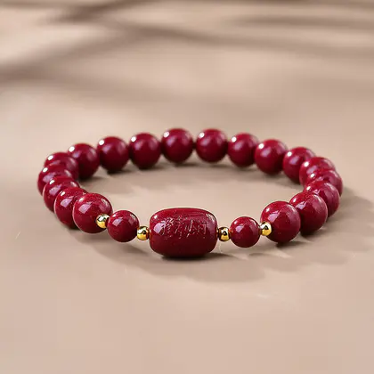[Design] Cinnabar Bead Single Ring Bracelet