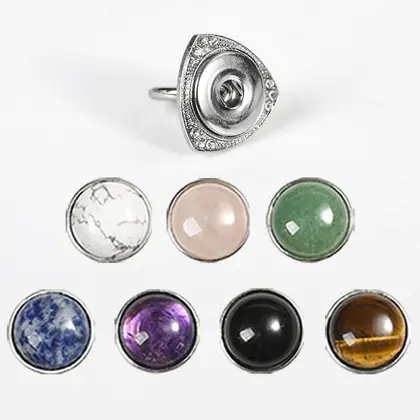 7 crystal buttons DIY ring (multicolor) a large number of spot personality buttons crystal raw stone handmade diy ring earring chain material accessories